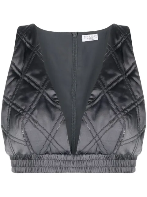 Brunello Cucinelli quilted cropped top