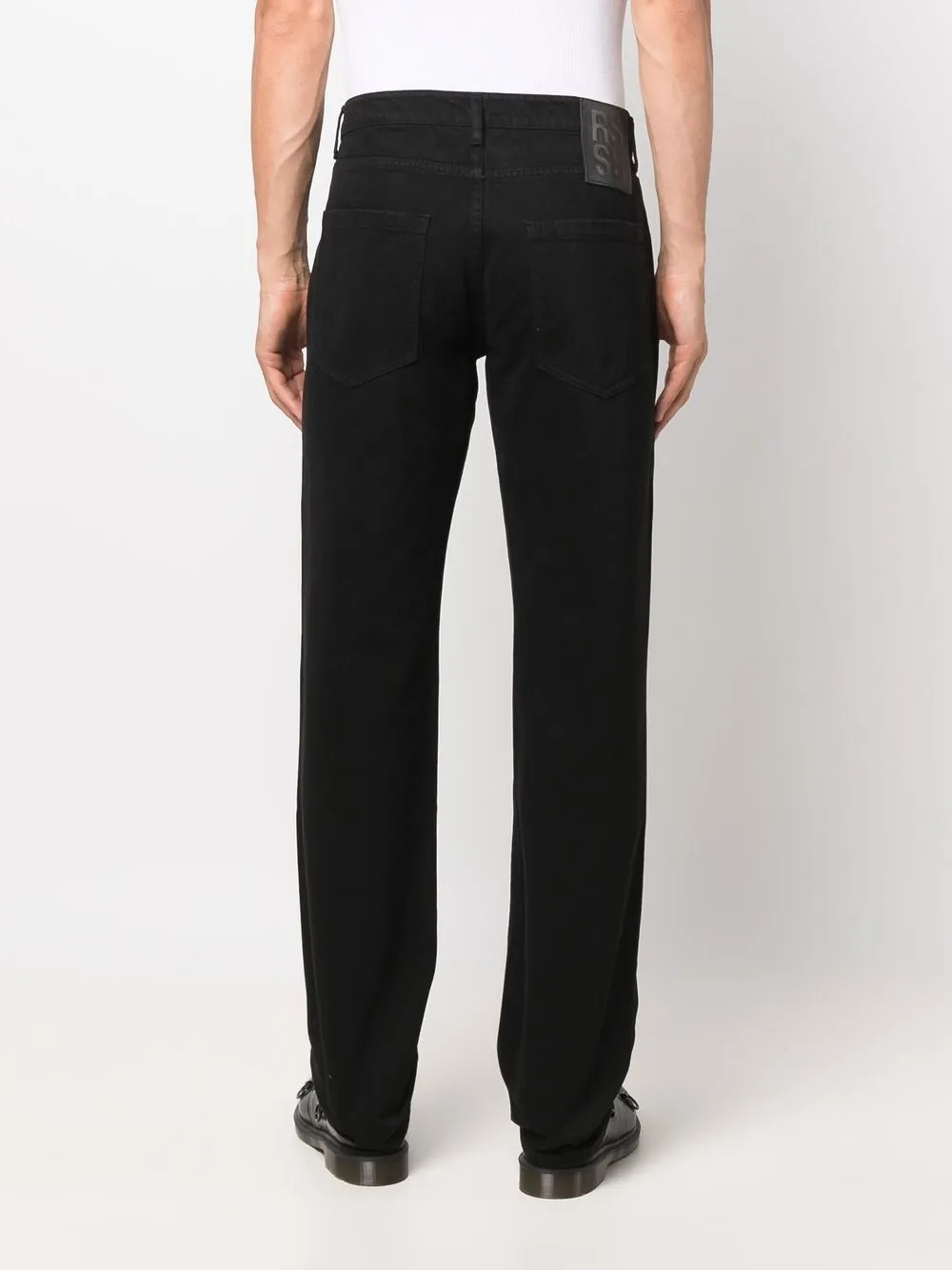 Shop Raf Simons Mid-rise Straight-leg Jeans In Black