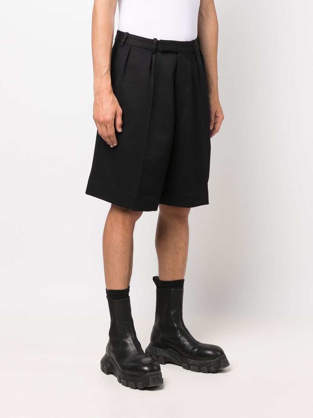 Shop Raf Simons Mid-rise Drop-crotch Shorts In Black