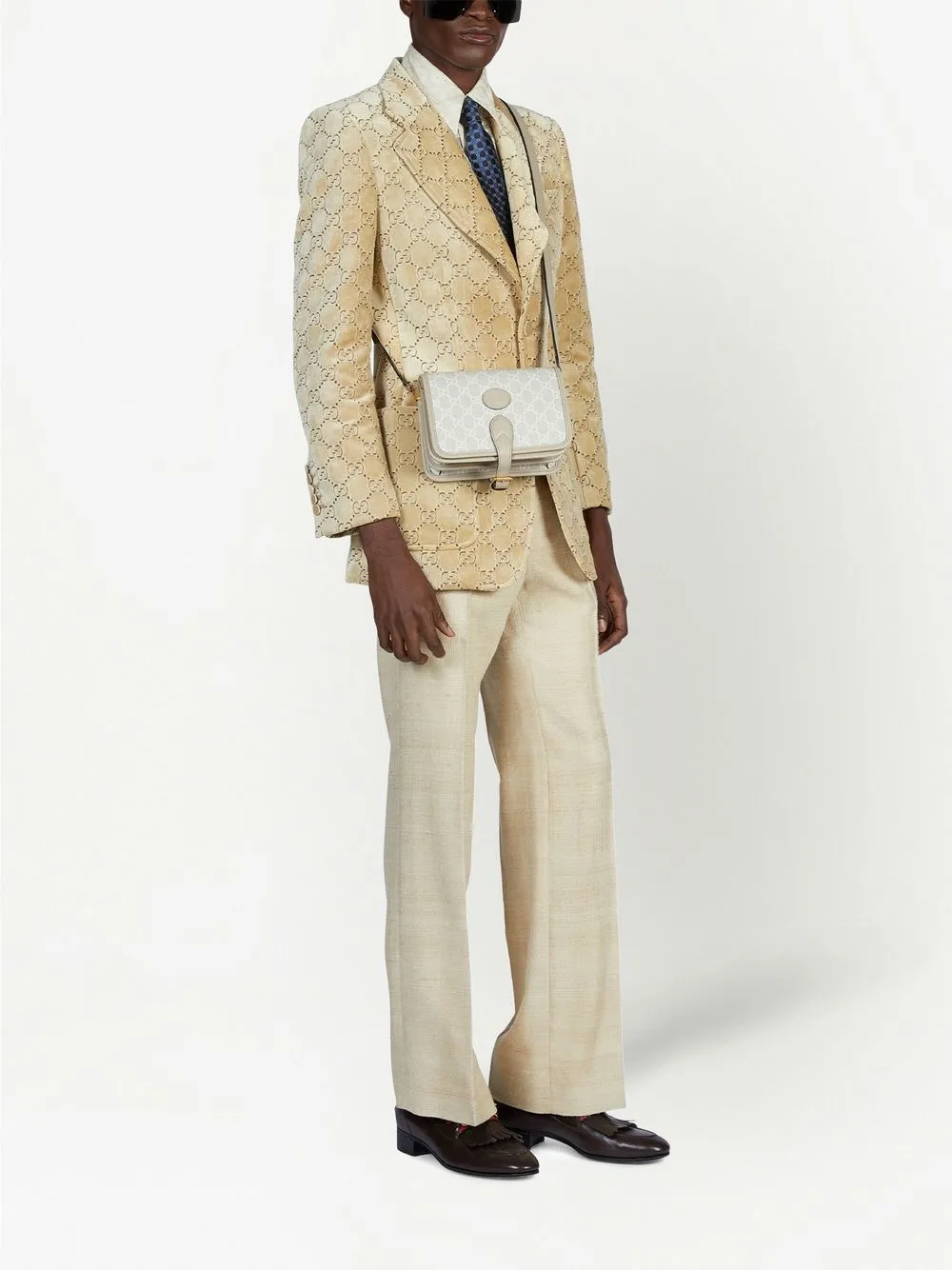 Gucci Schoudertas met GG patroon - Beige