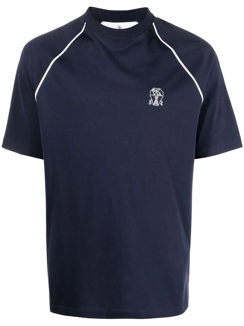 

Brunello Cucinelli playera con logo bordado - Azul