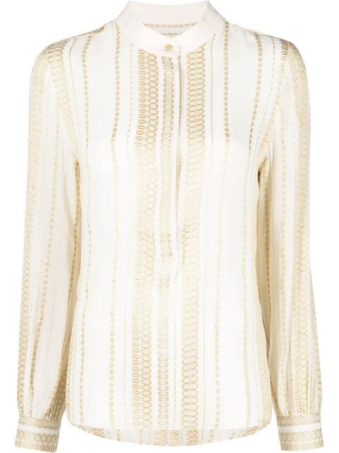 Zeus+Dione embroidered long-sleeve blouse