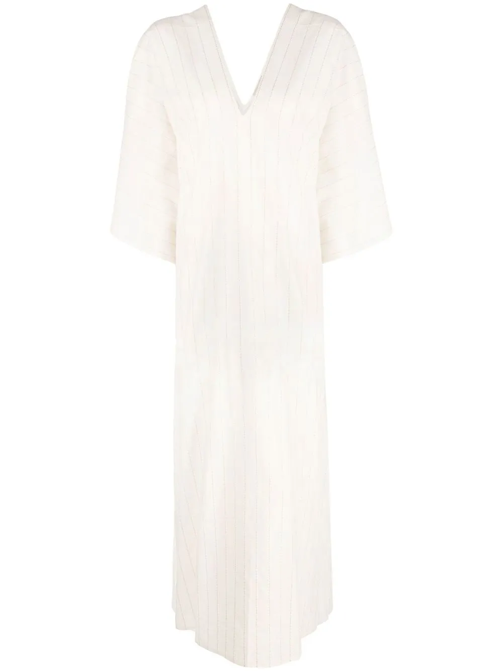 

Zeus+Dione stripe-detail kaftan dress - Neutrals