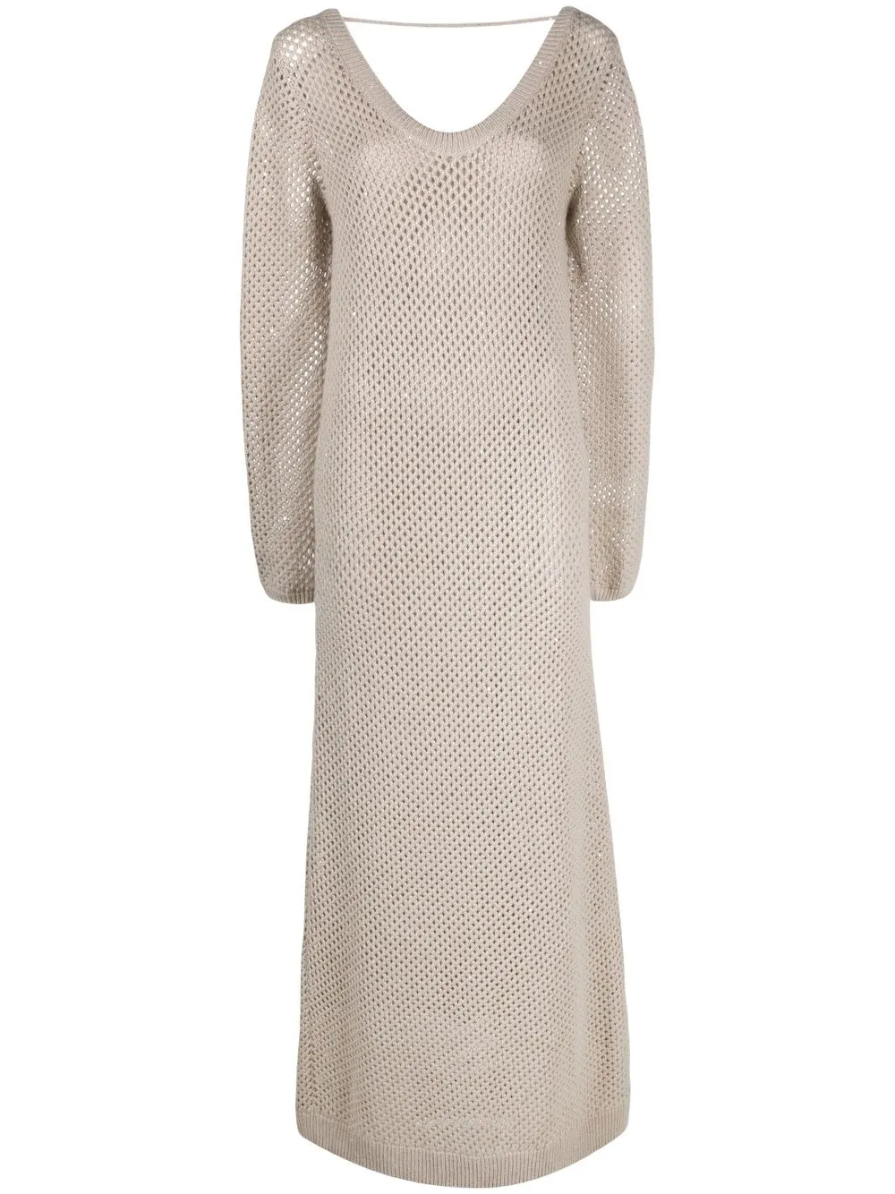 

Brunello Cucinelli vestido largo tejido flojo - Neutro