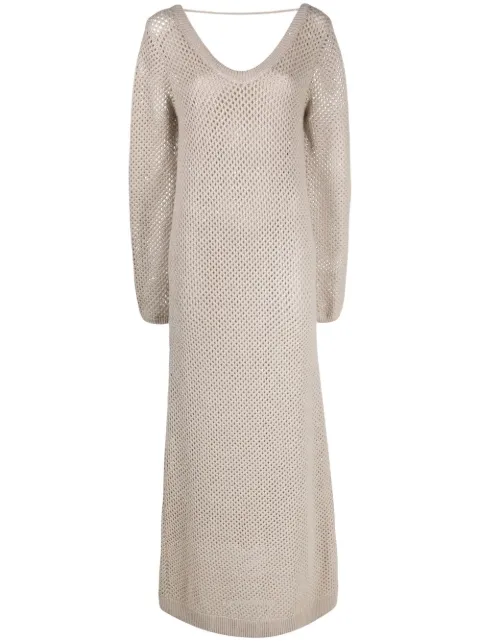 Brunello Cucinelli open-knit maxi dress