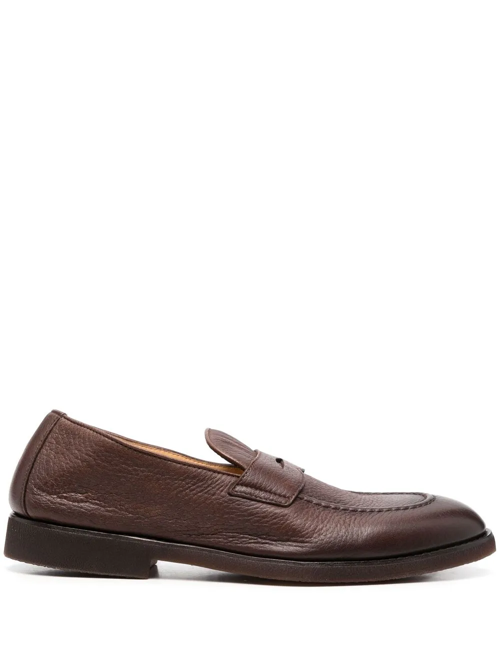 

Brunello Cucinelli pebbled penny loafers - Brown