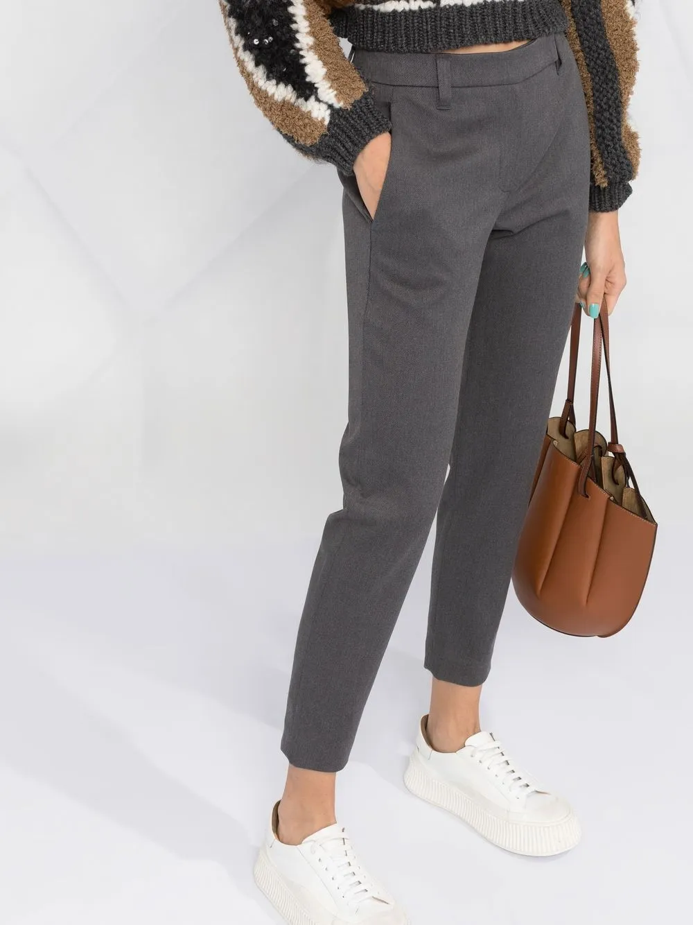  Brunello Cucinelli Klassische Tapered Hose   Grau 