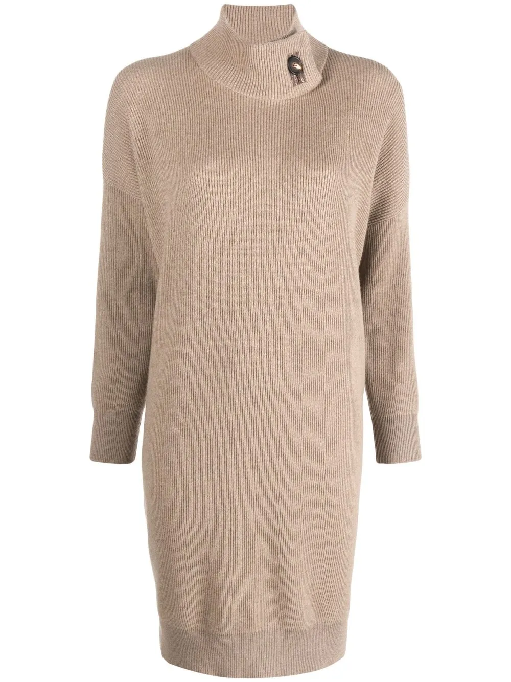 

Brunello Cucinelli roll-neck cashmere dress - Brown