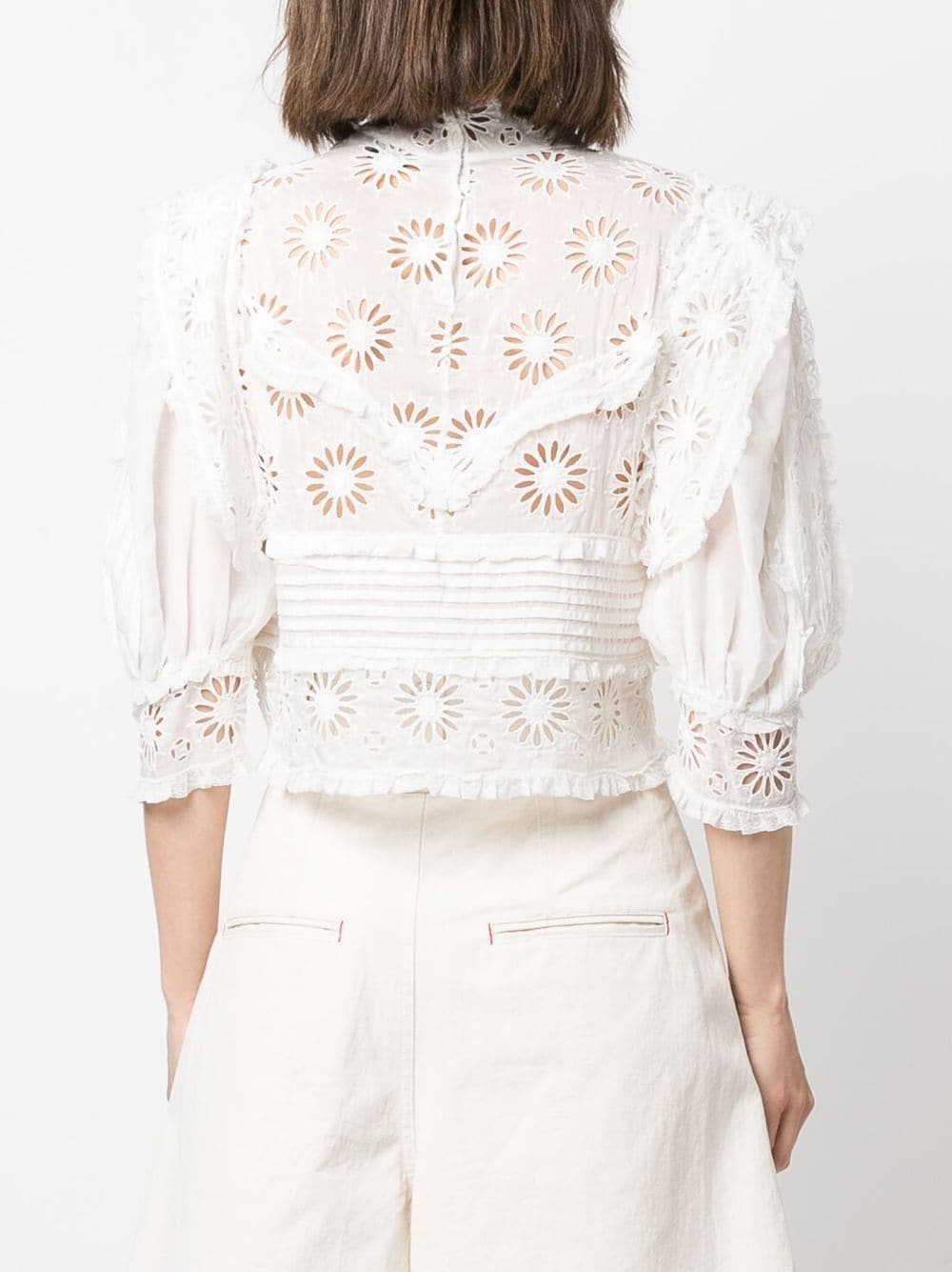 ISABEL MARANT high-neck Broderie Anglaise Blouse - Farfetch