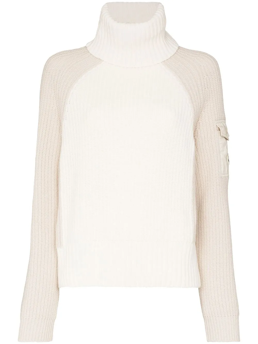 

Moncler two-tone roll-neck jumper - Neutrals