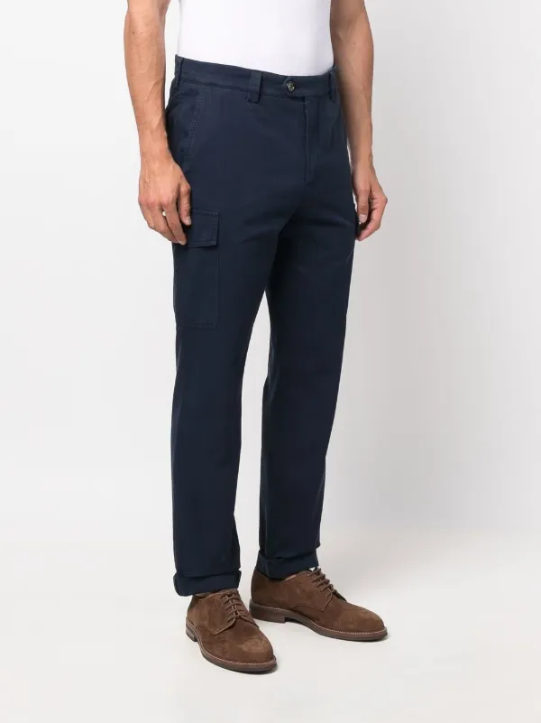 Brunello Cucinelli four-pocket Cotton Cargo Trousers | Blue