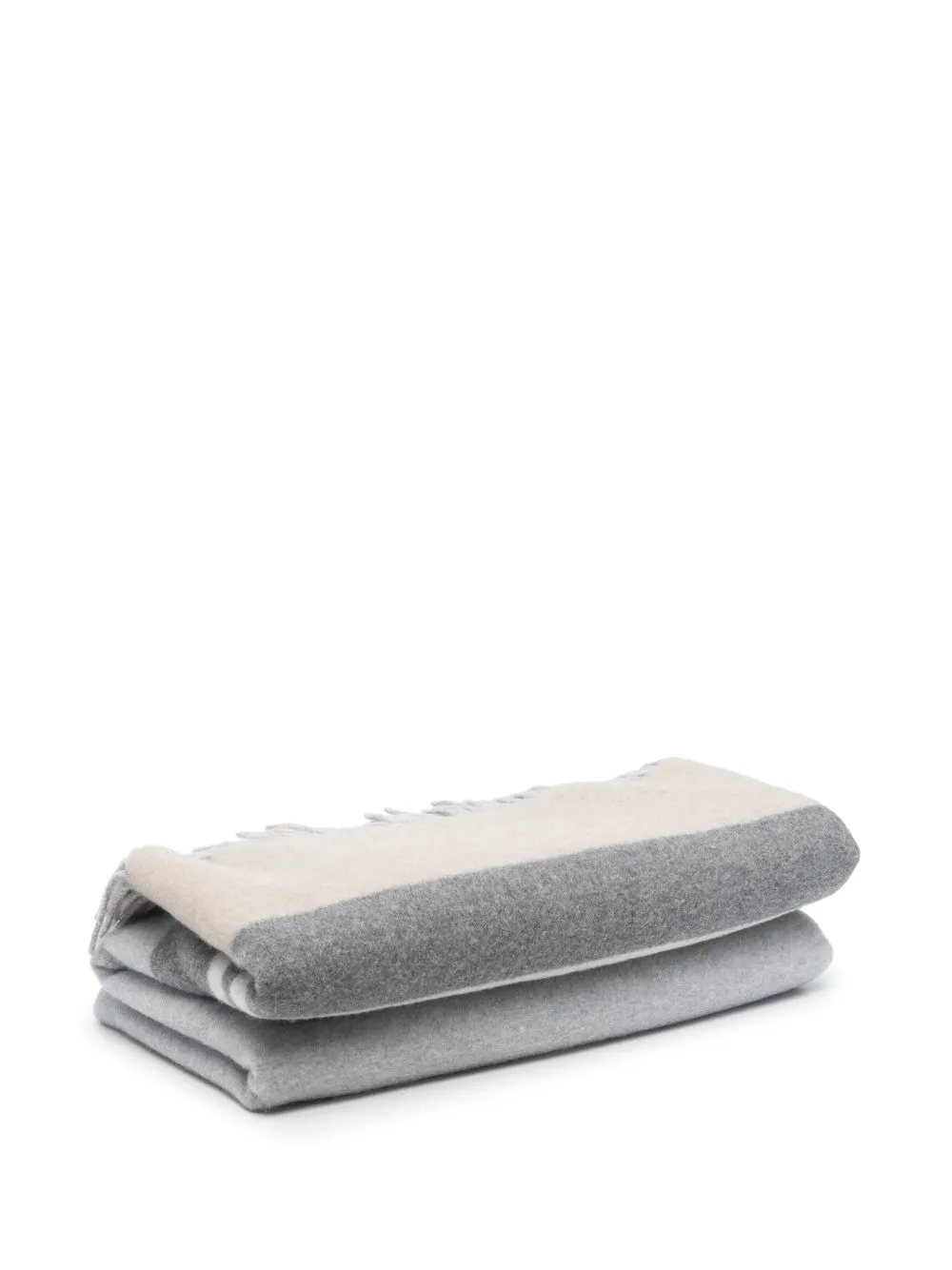 Brunello Cucinelli Colour-block Cashmere Blanket In Grau