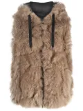 Brunello Cucinelli drawstring hooded fur vest - Neutrals