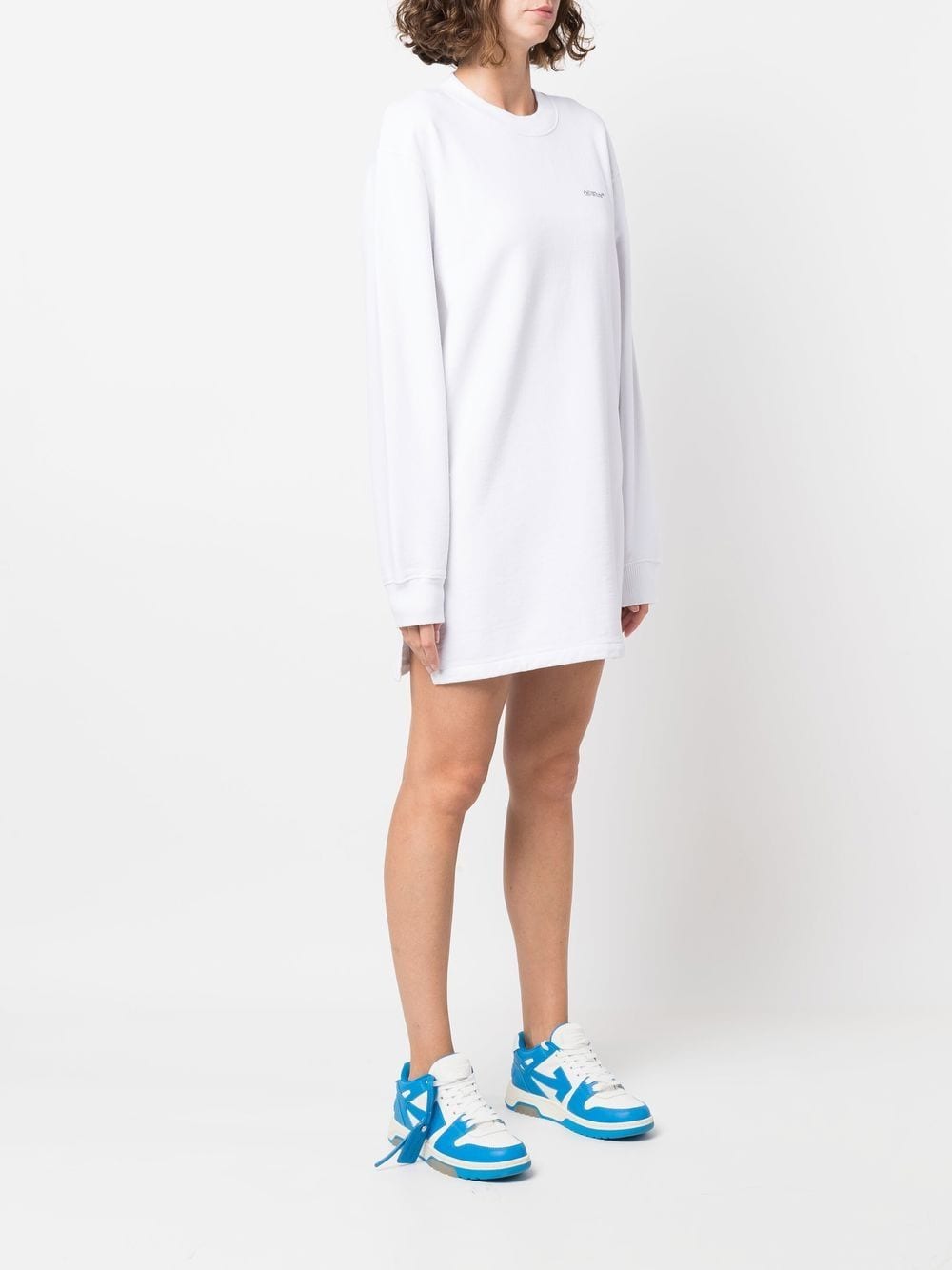 Shop Off-white Arrow-print Sweatshirt Dress In White