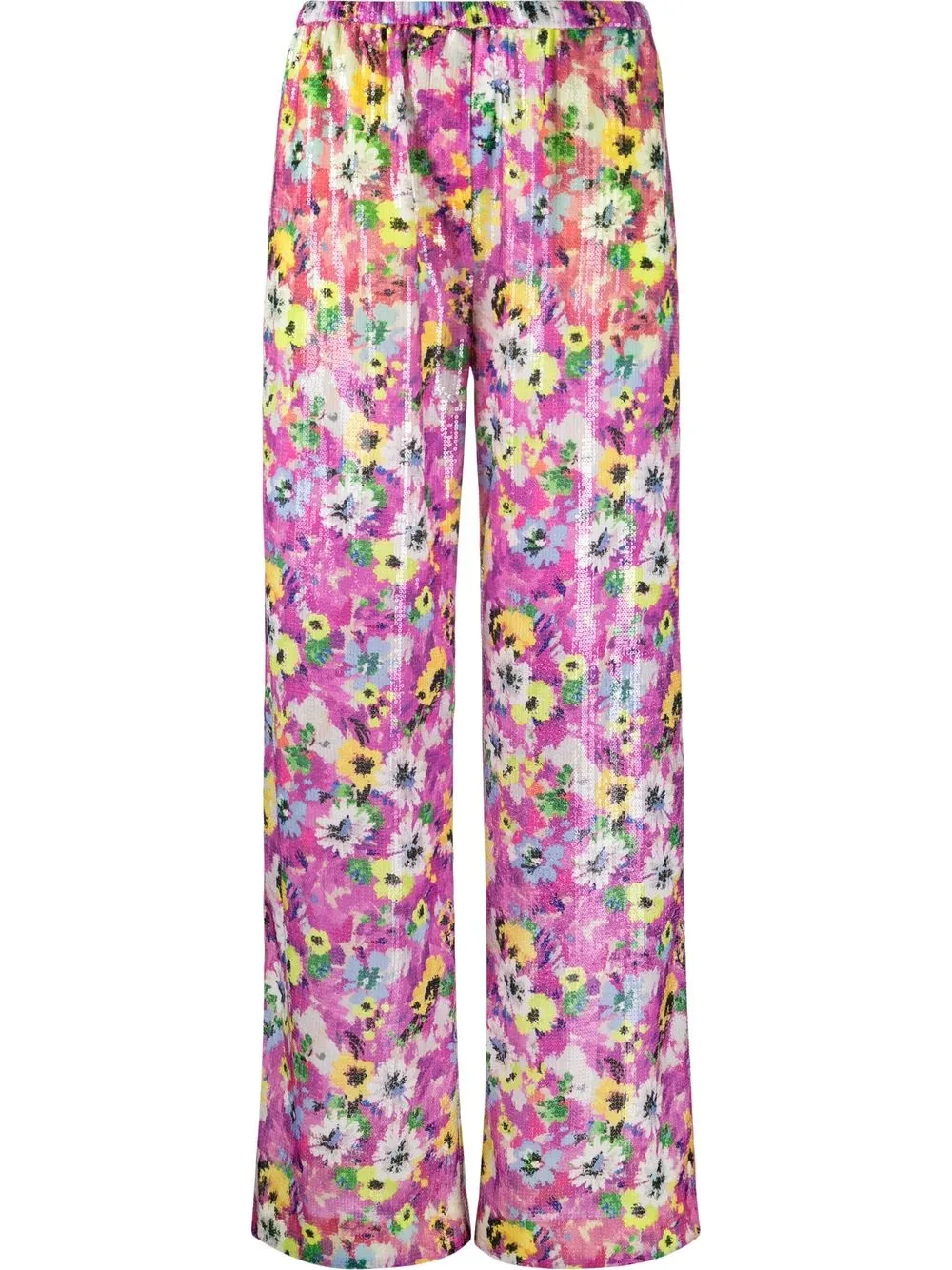 

MSGM floral-print sequin-embellished trousers - Pink