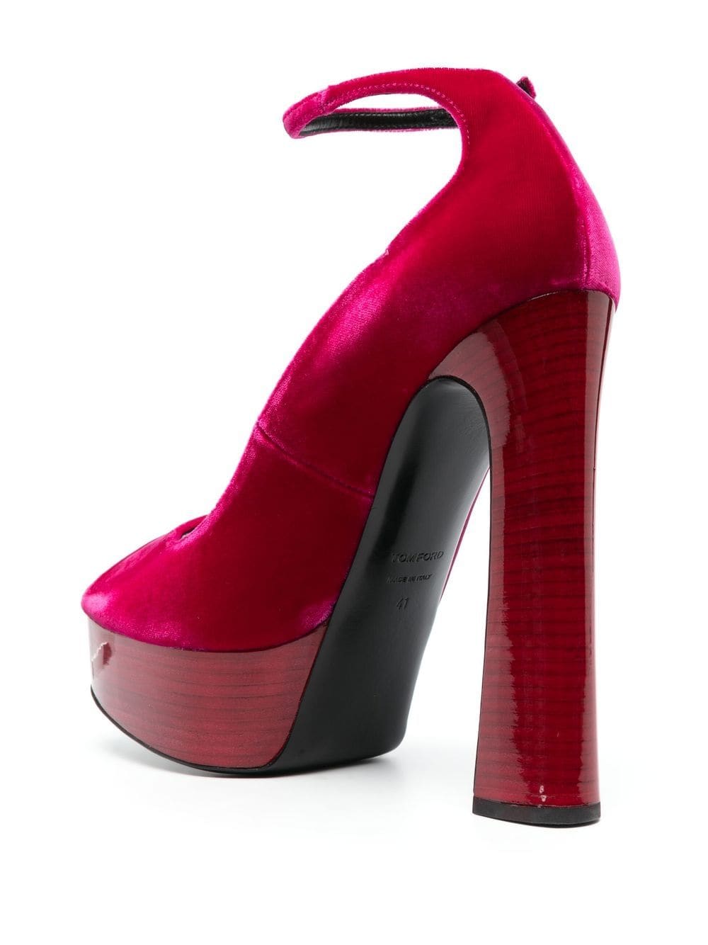 Shop Tom Ford 145mm Platform Velvet Sandals In Pink