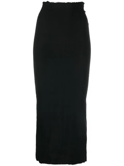 Marc Le Bihan frayed-edge high-waist skirt
