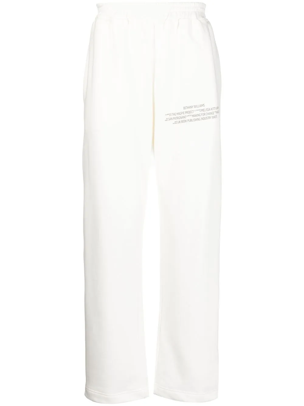 

Bethany Williams pants con estampado de texto - Blanco