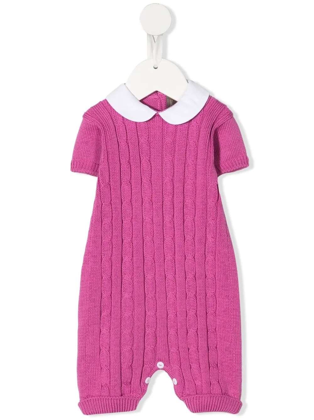 

Little Bear cable-knit romper - Pink