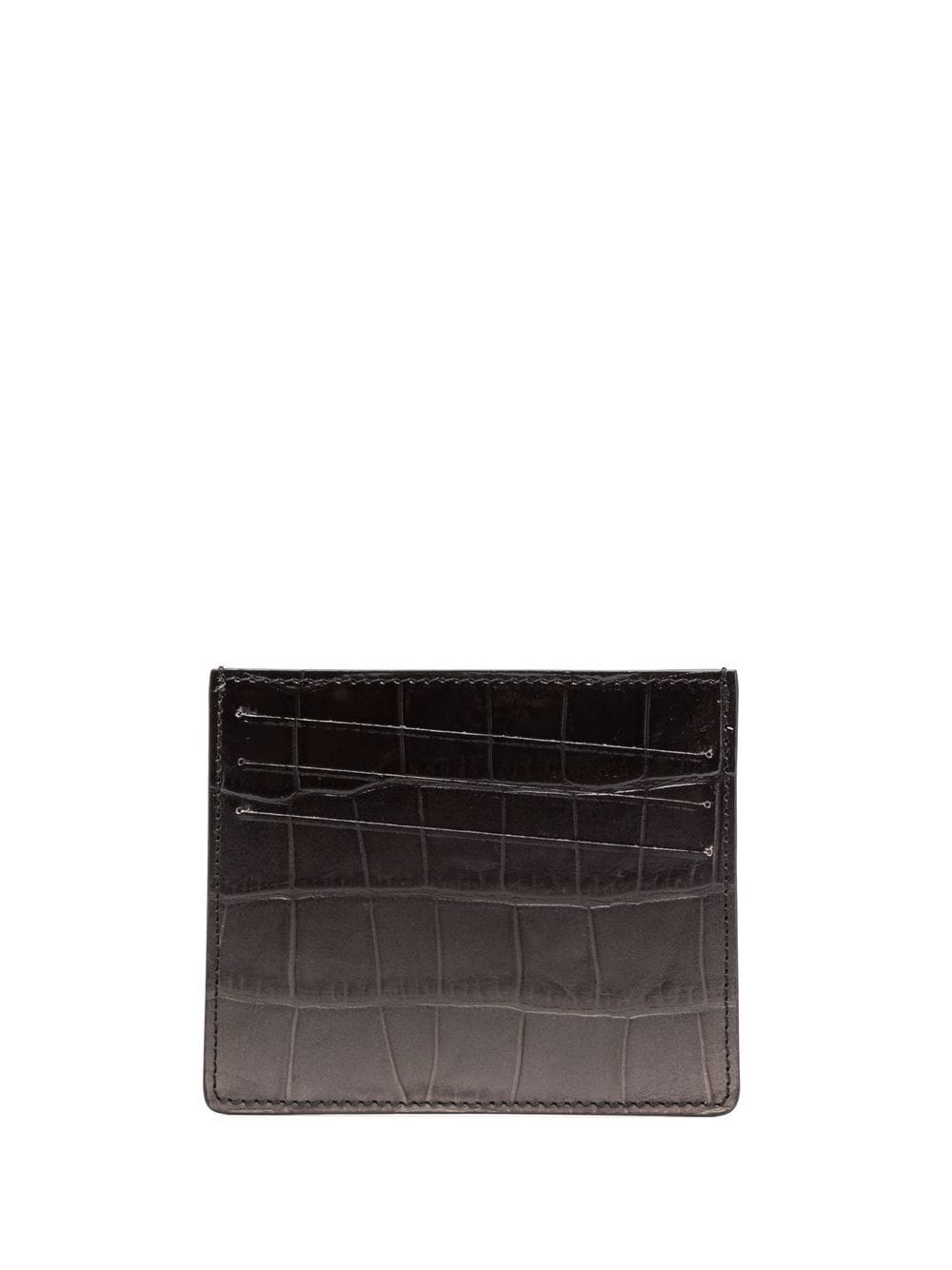 Maison Margiela Black Calf Leather Wallet In Nero