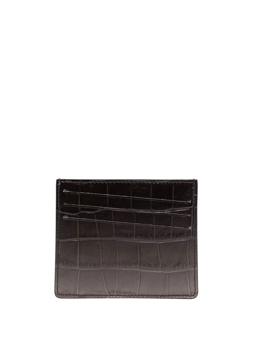 Maison Margiela Black Calf Leather Wallet In Nero