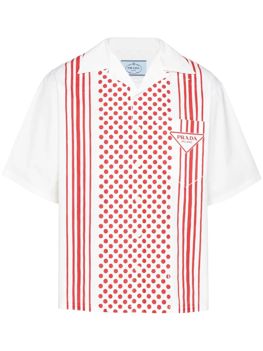 

Prada camisa con varios estampados - Blanco