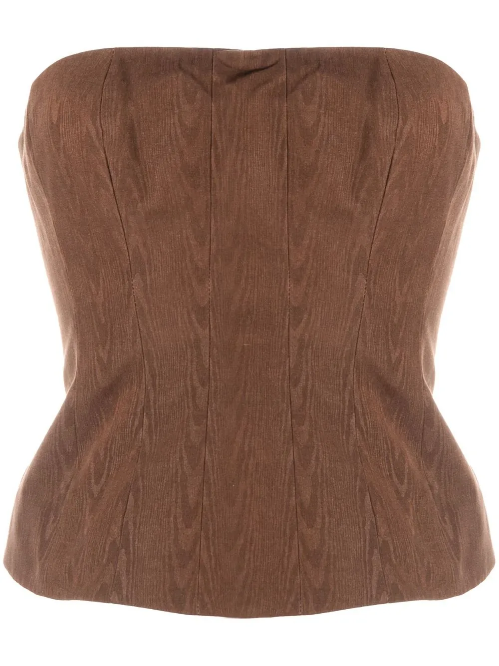 

STAUD grained-texture bustier top - Brown