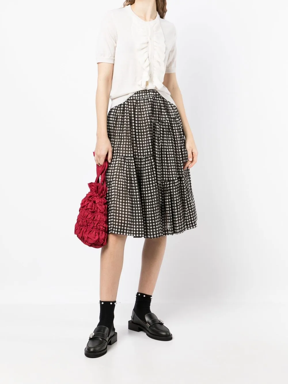 Comme Des Garçons Girl Vest met ruches - Wit