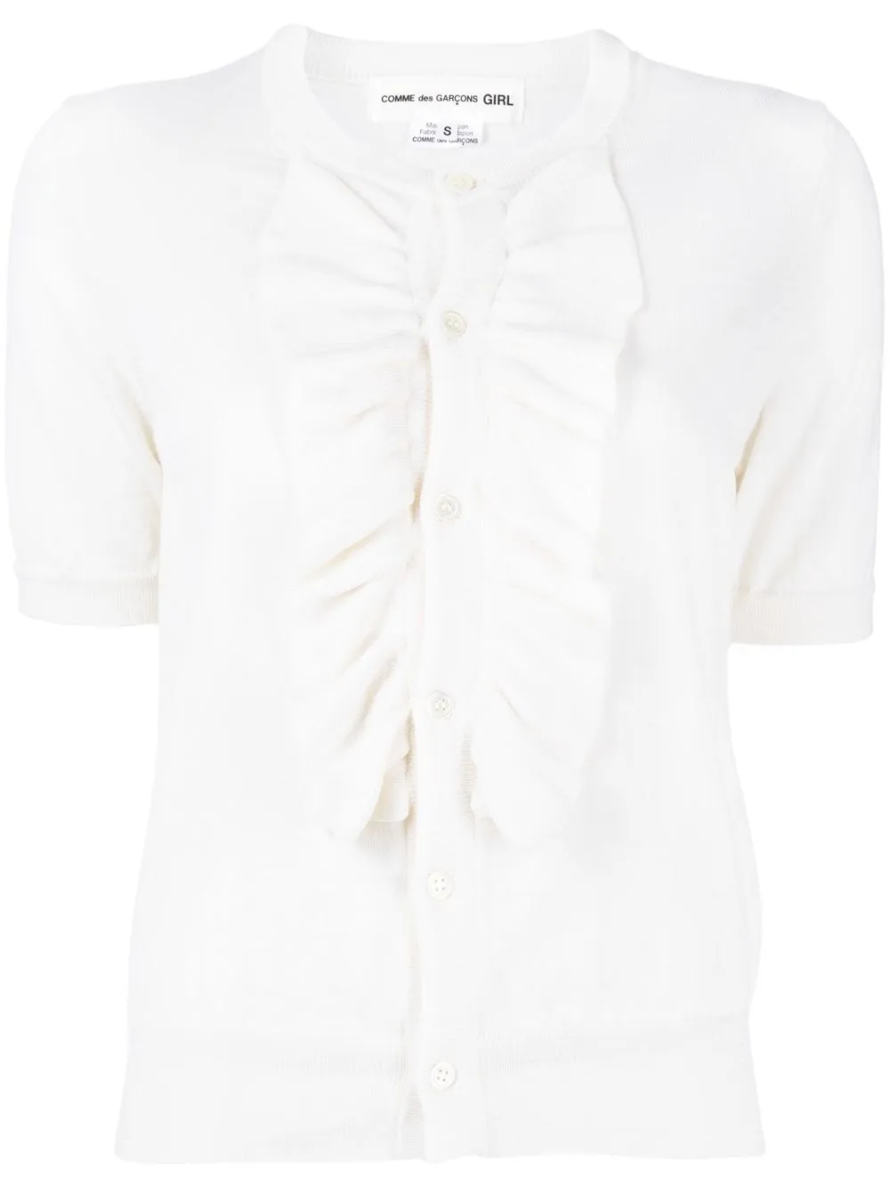 

Comme Des Garçons Girl cárdigan con detalle de volantes - Blanco