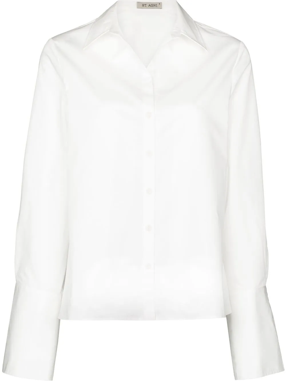 

St. Agni camisa con cuello italiano y botones - Blanco