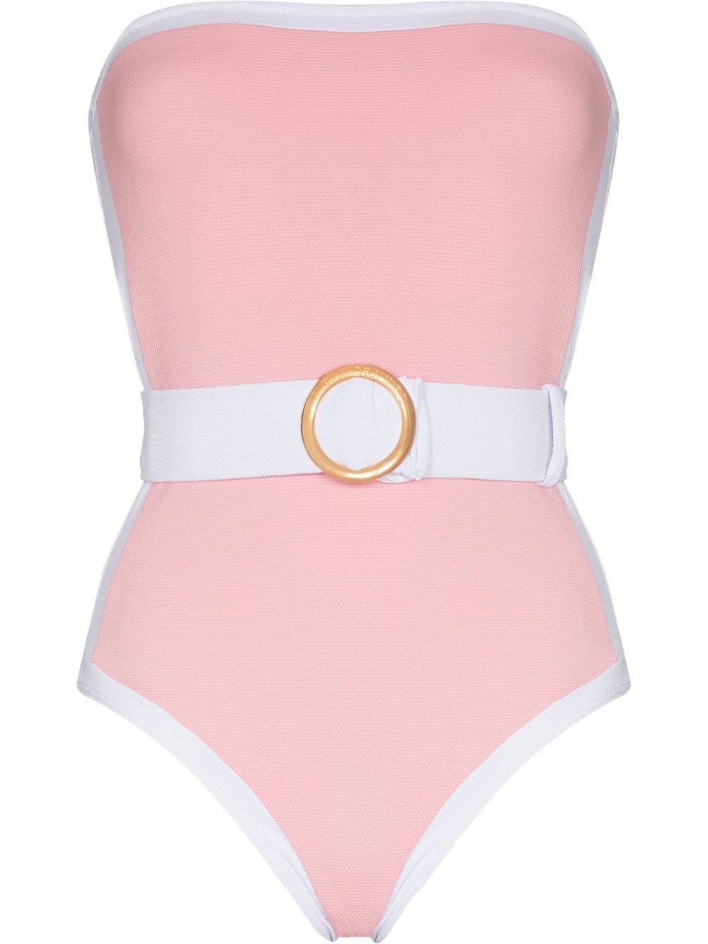 Alexandra Miro Whitney Belted Strapless One Piece Swimsuit