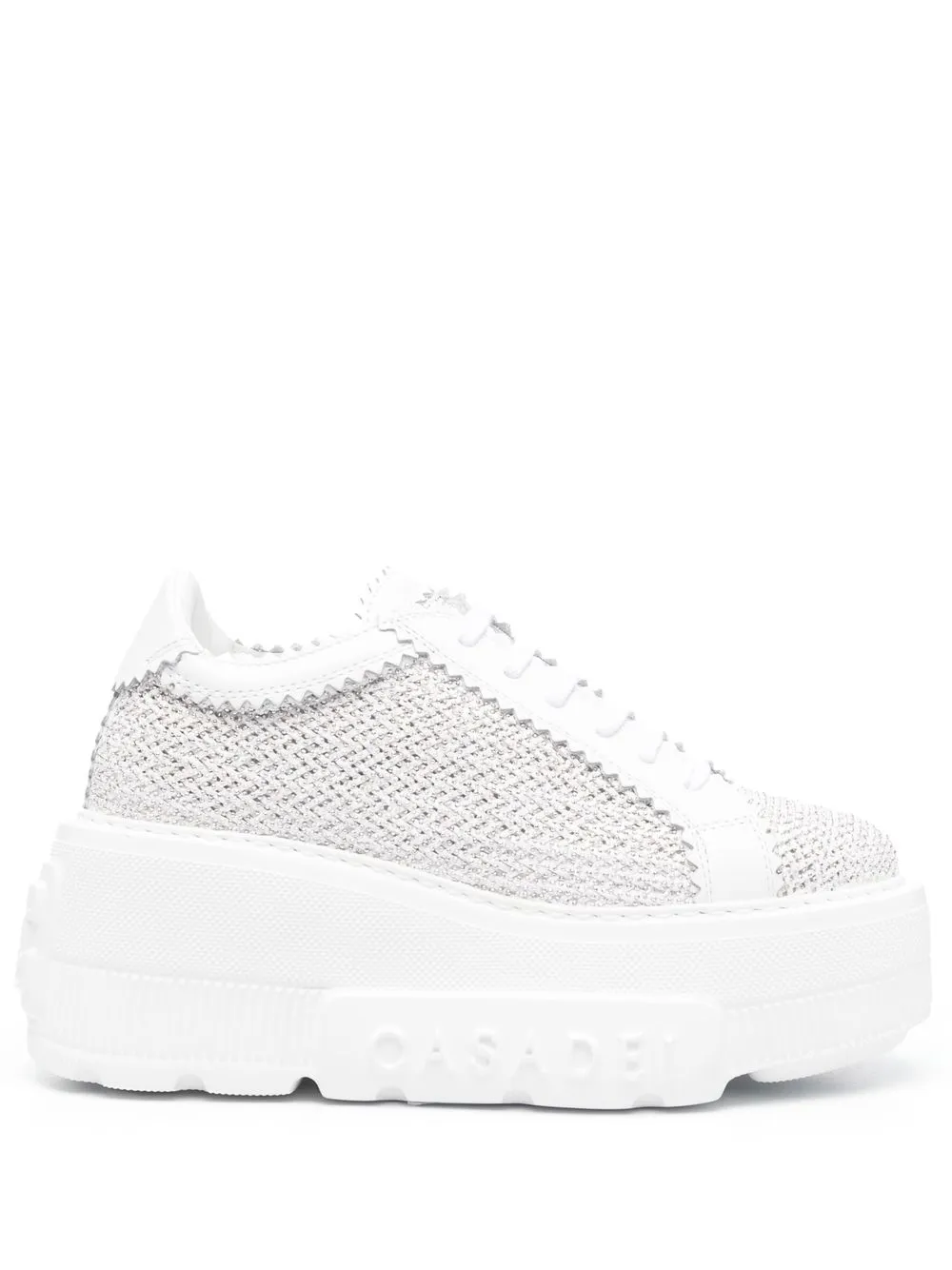 

Casadei bead-embellished platform sneakers - White