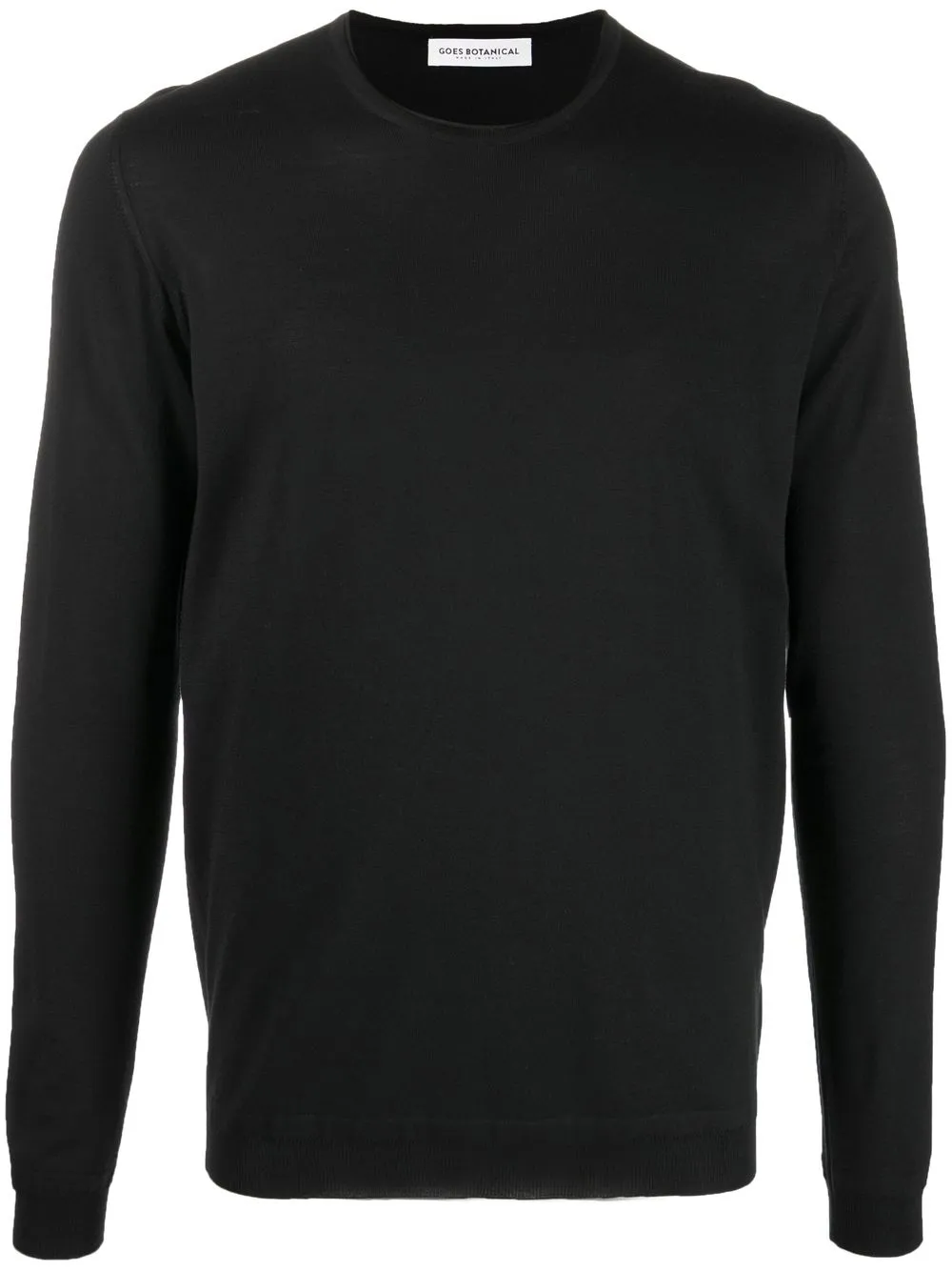 Goes Botanical Crew Neck Merino Sweatshirt In Schwarz