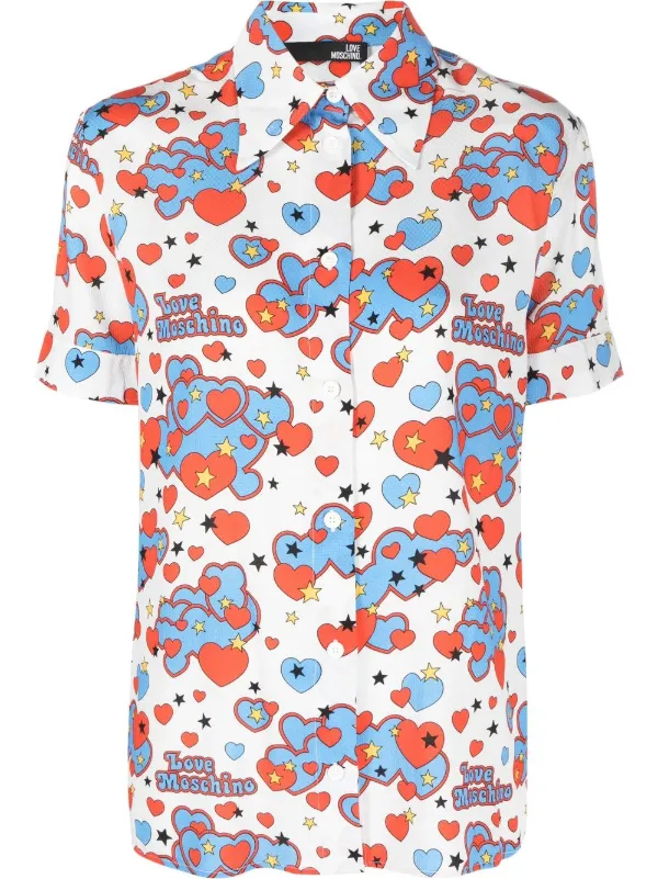 Love Moschino heart-print short-sleeve 