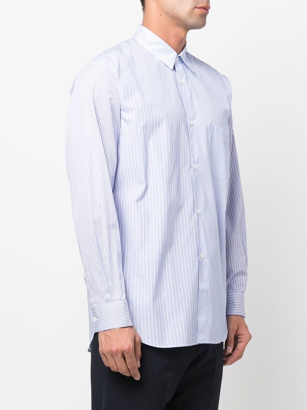 Shop Comme Des Garçons Shirt Forever Multi-stripe Shirt In Blue