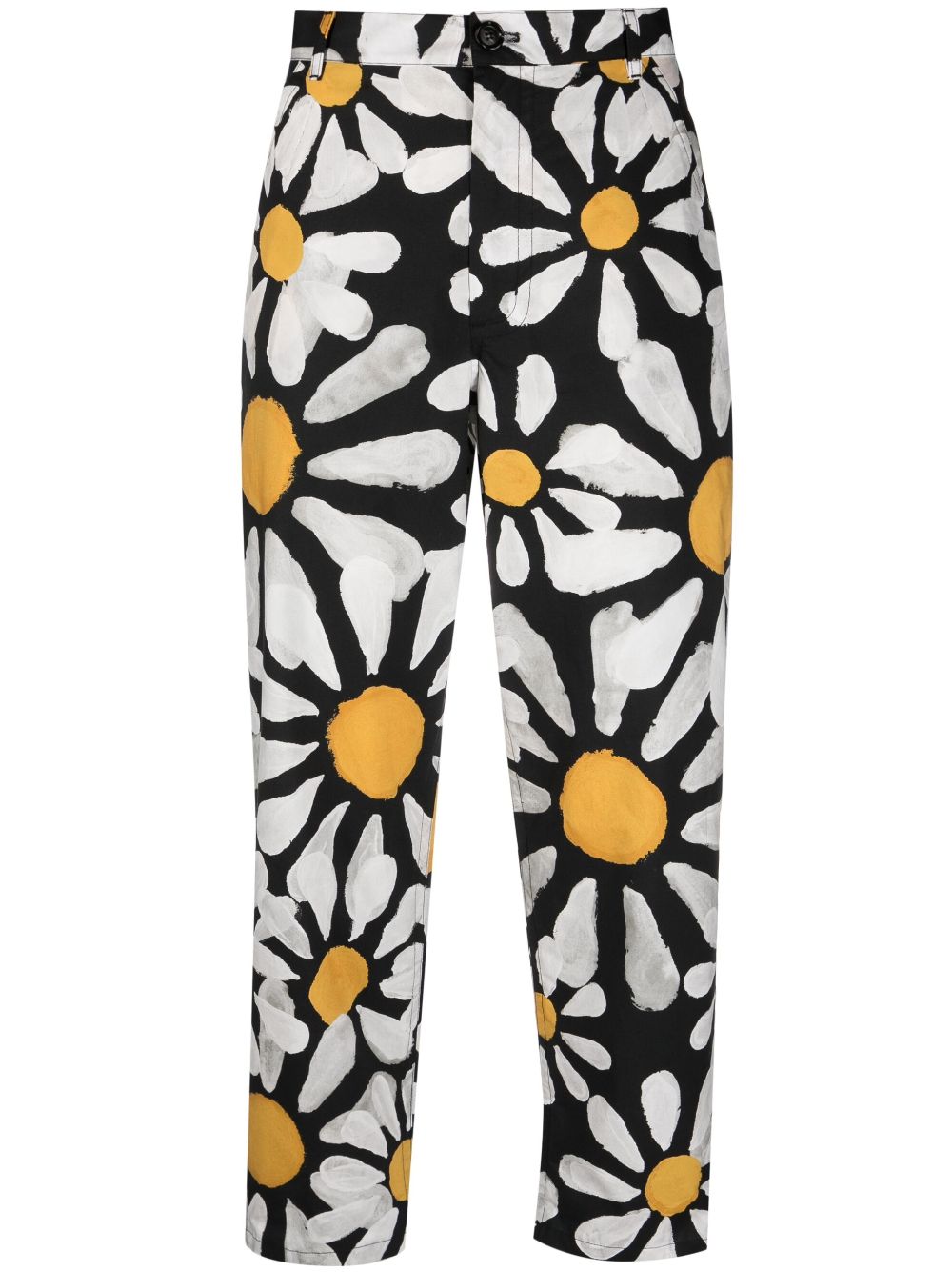 MARNI DAISY-PRINT CROPPED TROUSERS