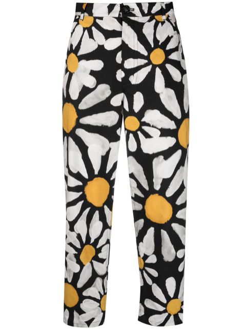 Marni daisy-print cropped trousers