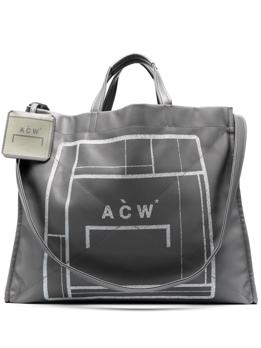 

A-COLD-WALL* logo-print faux leather tote - Grey