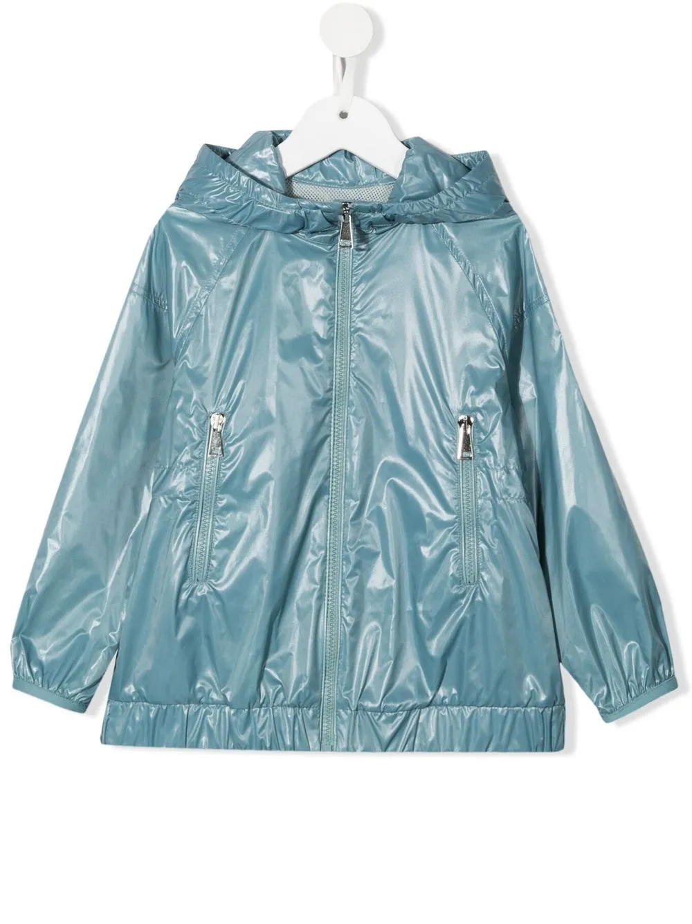 

Moncler Enfant chamarra fruncida con capucha - Azul