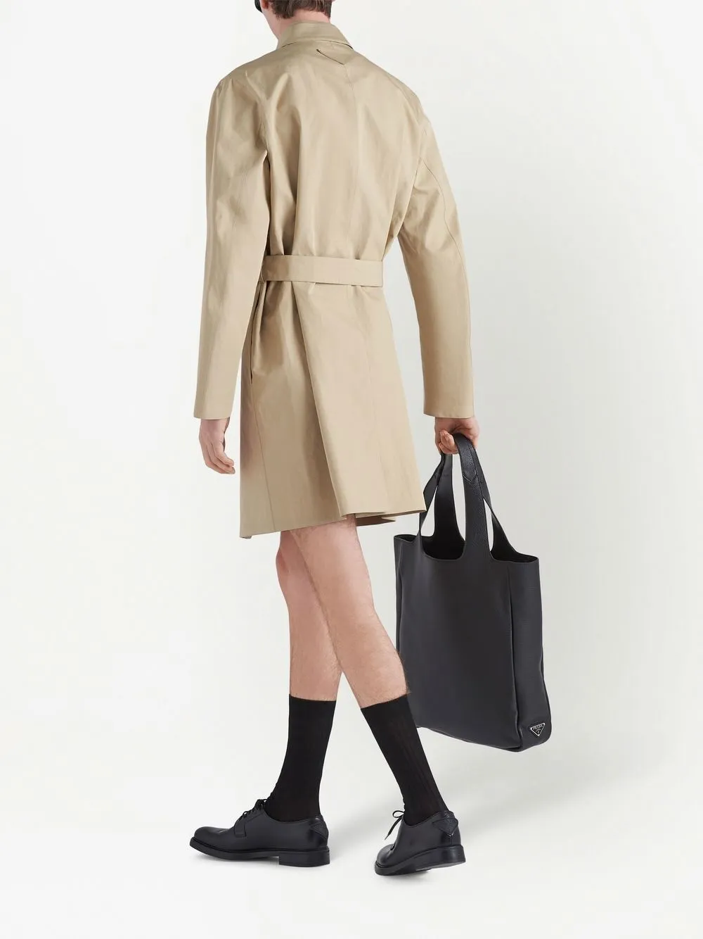 Prada triangle-logo Trench Coat - Farfetch