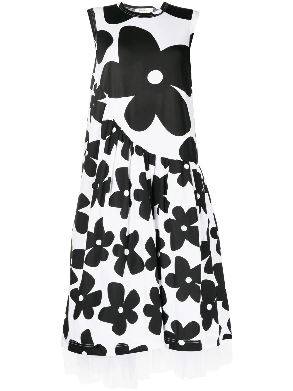 

Comme Des Garçons vestido midi con estampado floral - Blanco