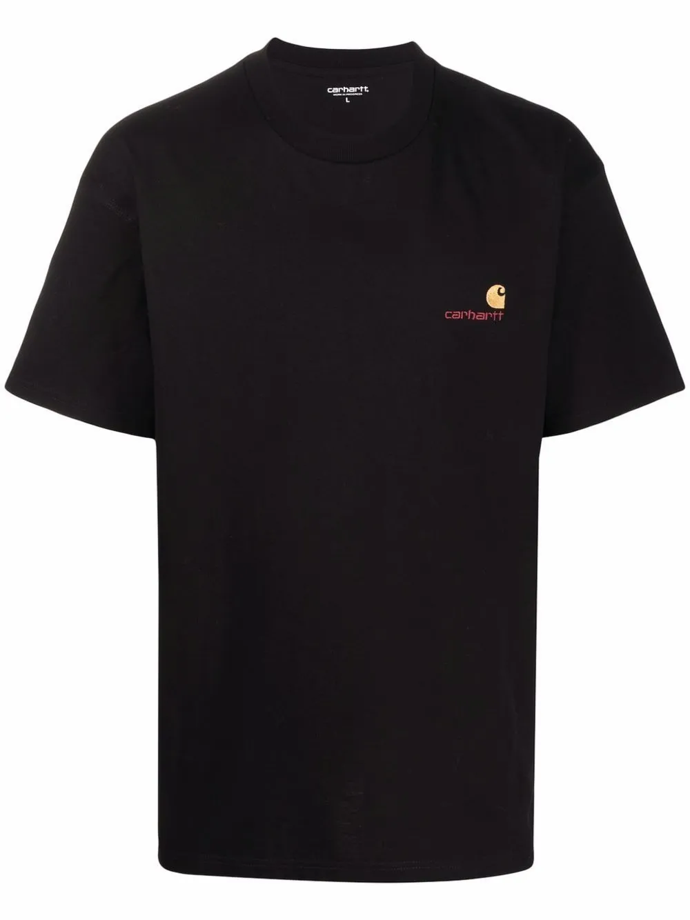 Shop Carhartt Logo-embroidered Cotton T-shirt In Black