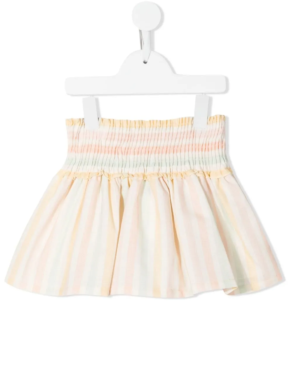 

NANOS striped smocked-waist skirt - White