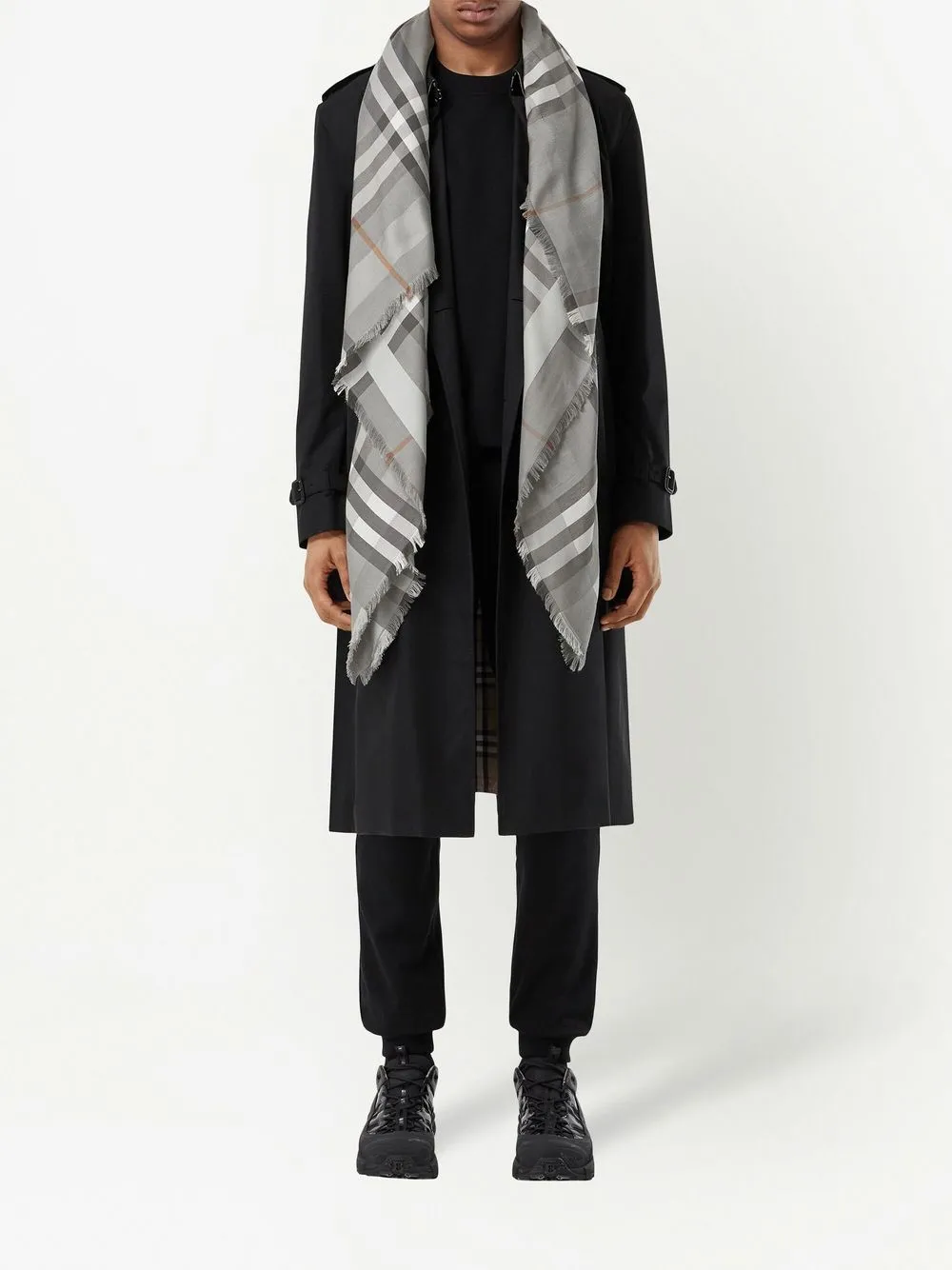 Burberry Geruite sjaal - Grijs