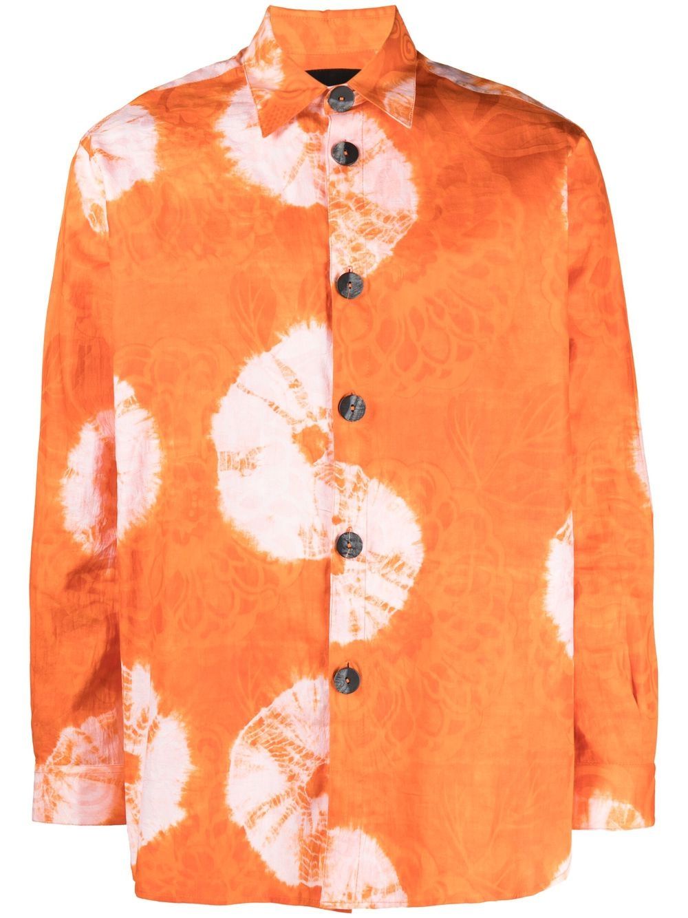 Labrum London Tie-dye Long-sleeve Shirt In Orange