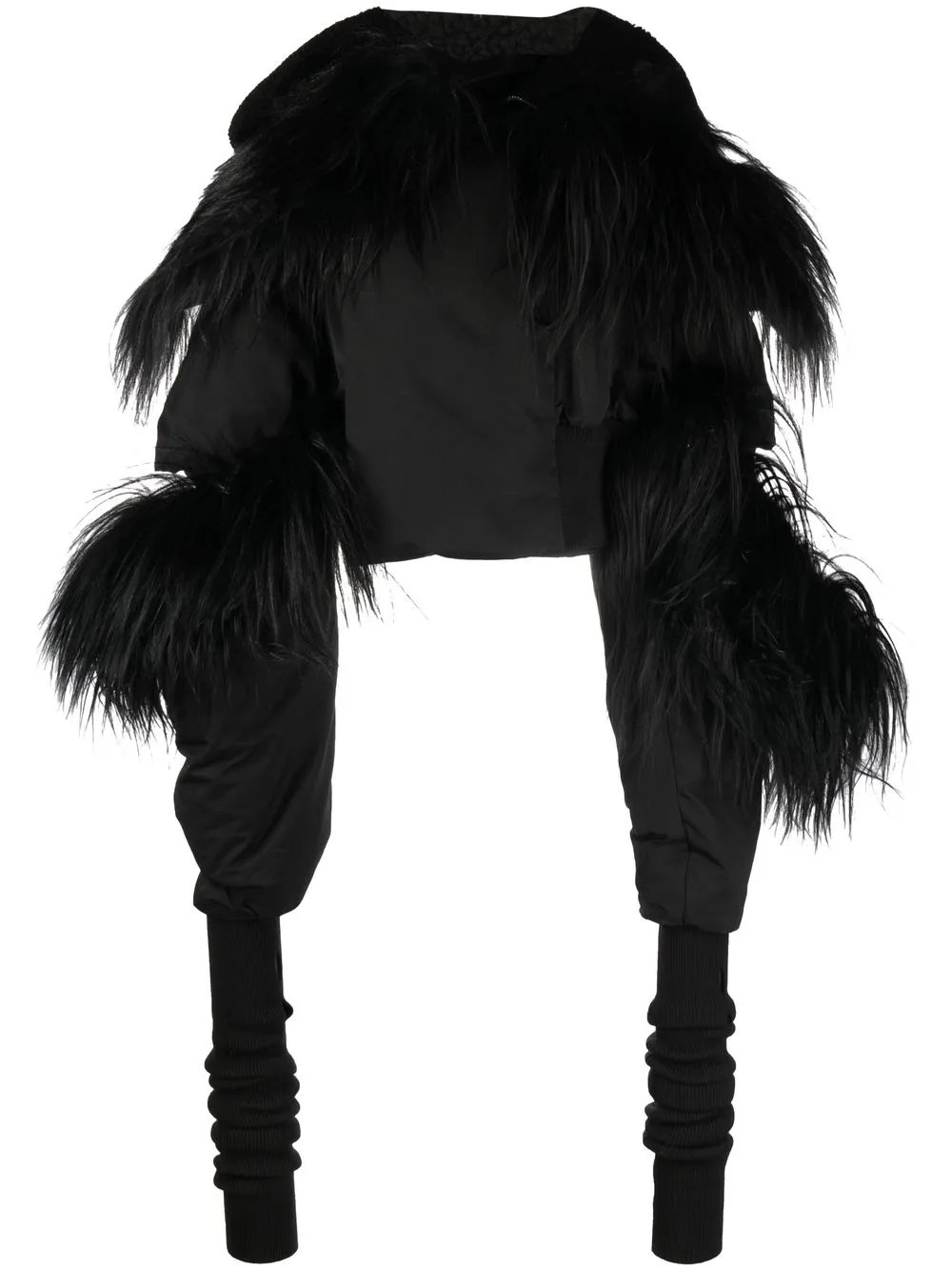 

Rick Owens shearling-trim feather-down cropped jacket - Black