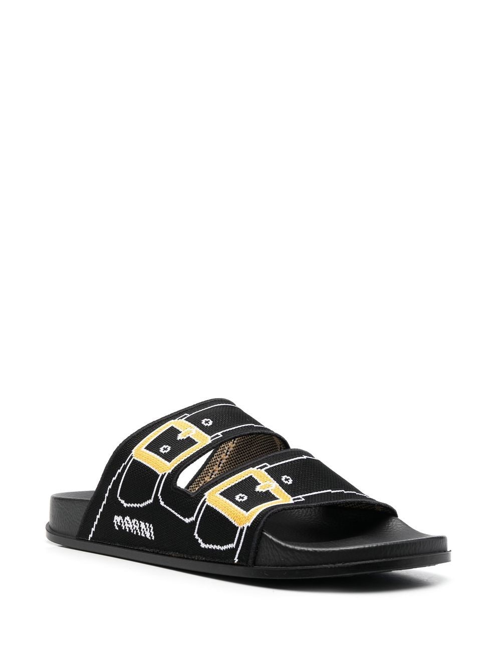 Shop Marni Tromp L'oeil Print Sandals In Schwarz