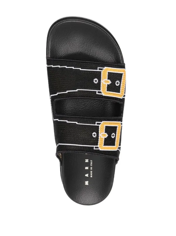 MARNI（マルニ）トロンプルイユ　サンダル　ブラック Marni トロンプルイユ サンダル | ブラック | FARFETCH JP