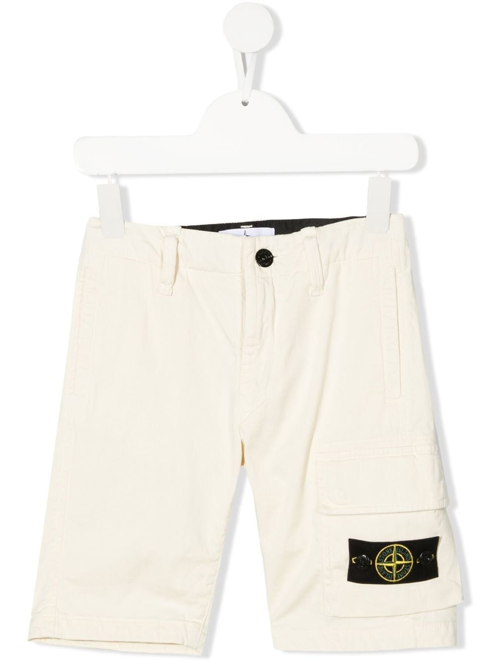Stone Island Junior Kids' Side Logo-patch Detail Shorts In Yellow