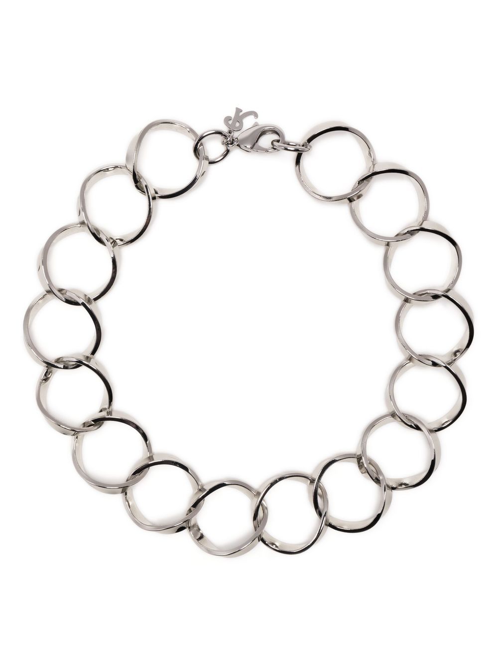 RAF SIMONS SILVER-PLATED CHOKER NECKLACE
